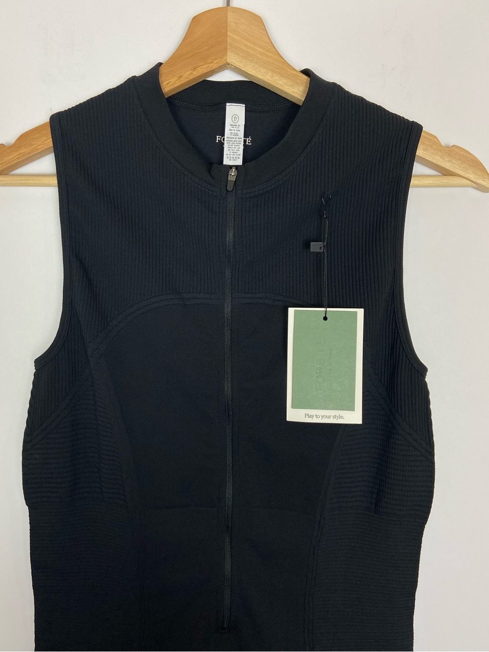 Fore-te Anthropologie Remy Playsuit Romper Black Preppy Athletic Black M/L - Picture 7 of 10